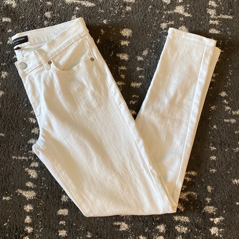 Banana Republic Factory White Skinny Jeans 27R